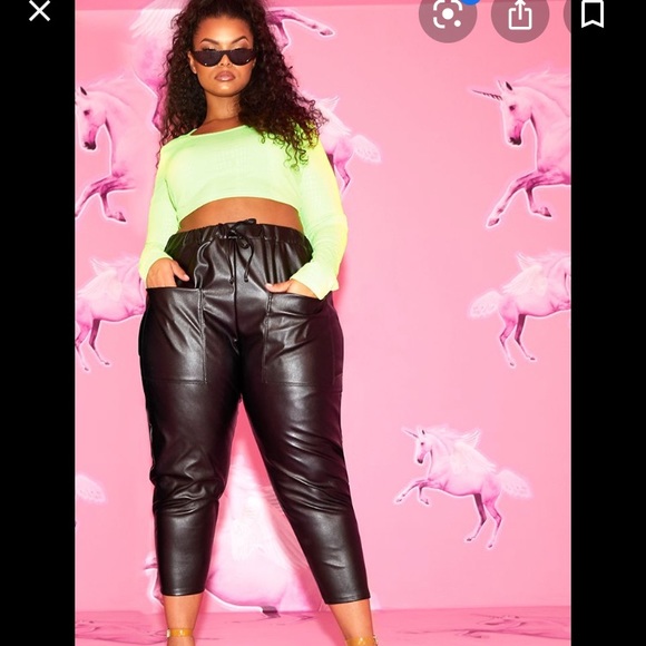 plus size leather joggers